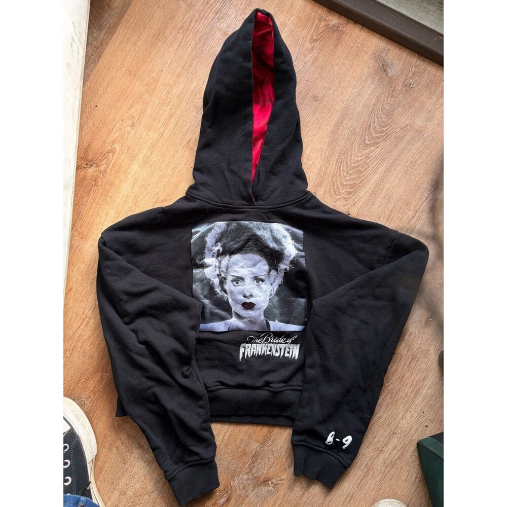 RARE Universal Monsters Bride of Frankenstein Black Graphic Hoodie